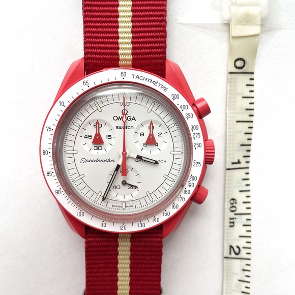Omega x Swatch Mission to Mars Bioceramic Moonswatch Watch - Picture 1 of 13